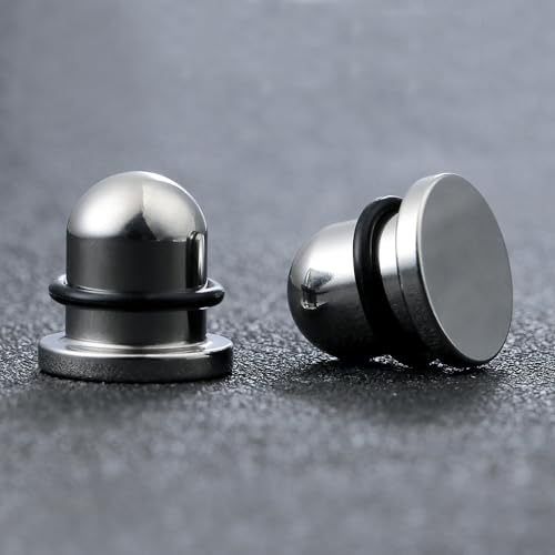 Casvort 22 PCS/16 PCS Hypoallergenic 18G-1'' Comfy Dead Stretching Plugs in 0.5mm Increments Saddle Plugs with Rubber Rings 316 Surgical Stainless Steel Crazy Ear Gauges Body Piercing Jewelry - color: Silver 1-6mm 22 PCS