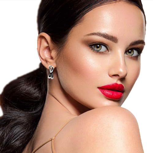 Hoop Invisible Clip On Earrings for Women Not Pierced Gold Small Twisted Hoop Comfortable Silver Large Clip On Earrings - color: Textured Cross Hoop Silver