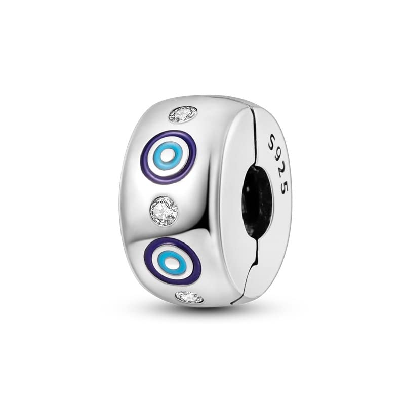 Vegas Safety Chain Sun Birthday Mom Camera Dog God Psalm Bead Pendant 925 Sterling Silver Dangle Compatible With Pandora Moments Charm Bracelet - style: Hamsa Evil Eye Fatima Protection Clip On Spacer Stopper