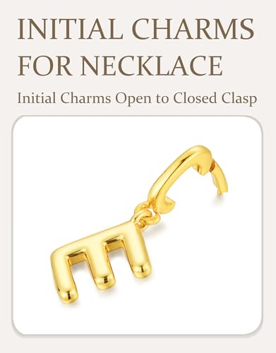 OVRUNS Initial Charm for Women Letter Bracelet Necklace Charms With Clasp | Alloy,nickel,safe for sensitive skin,Pendant with install clasp,fits bracelets with necklaces,great for gift - color: Gold, style: Letter E