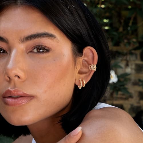 MYEARS Women Earrings Gold Huggie Hoop 14K Small Simple Hypoallergenic Everyday Jewelry - style: Knot