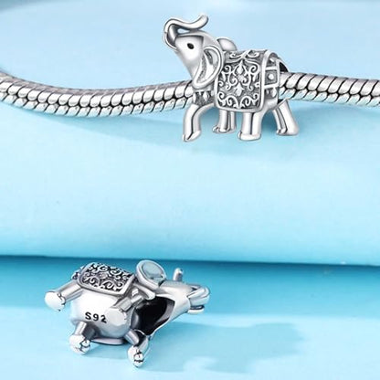 CYCUFF 925 Sterling Silver Charms Suitable for Charm Necklaces, Bracelet Pendants Beads Jewellery Gift for Women - color: Elephant Bead Charm
