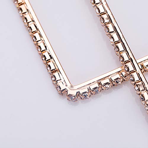Wekicici Large Rhinestone Hypoallergenic Hoop Earrings Exaggerate Big Crystal DiamondHoop Earrings Earrings for Women Fashion Wedding Accessories(Gold) - color: gold
