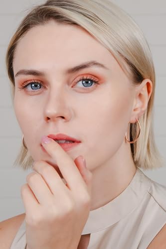 Hoops & Loops 925 Sterling Silver 2mm Oval Click-Top Hoop Earrings for Women, Men 15mm 20mm 25mm 30mm 35mm 40mm, Hypoallergenic Silver, 14k Yellow Gold, Rose Gold Flash Plate, Black - color: Rose Gold, size: 20mm (0.78'')