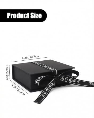 Flip Up Jewelry Gift Box, 12 Pack Velvet Lined Earring Box with Ribbon, Necklace & Bracelet Packaging, Small Jewelry Organizer, Ring & Bracelet Box, Travel Jewelry Case, 4.2 x 4 x 1.38 Inches (Black) - color: Black