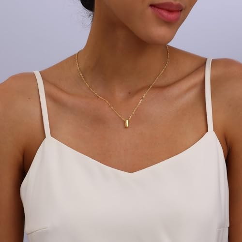 Initial Necklaces for Women Bubble Gold Silver Letter Necklace Dainty Personalized Charm Pendant Name Necklace Cute Non Tarnish Fashion Accessories Teen Gift Trendy Stuff Jewelry Gifts - color: Gold, style: I