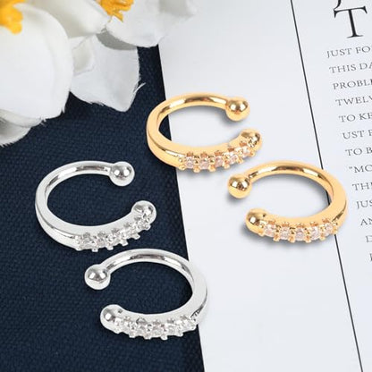 Women's Silver Earrings Fashion Jacket Stud Earrings Stacking Small Hoop Huggie Earrings Set for Multiple Piercing Everyday Ear Cartilage Earrings - color: Silver