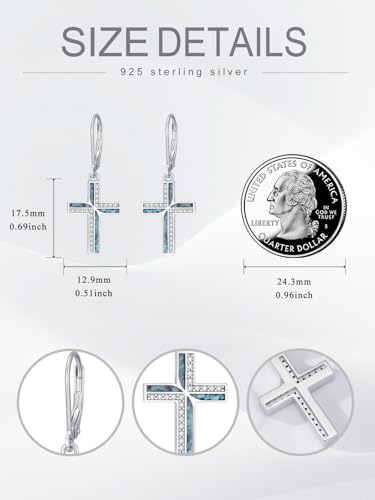 Dorunmo s925 Sterling Silver Western Dangle Drop Earrings Birthday Jewelry Gifts for Women - style: Cross