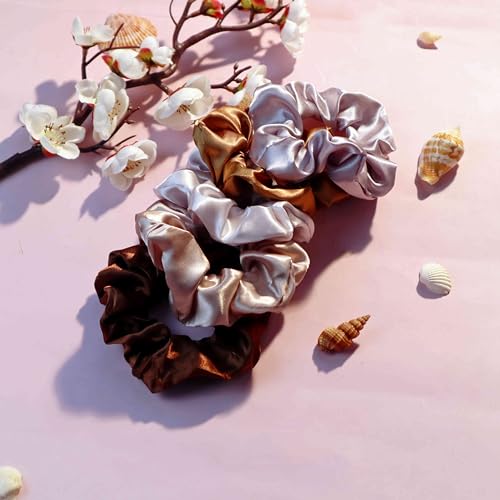YANRONG Hair Accessories Set - 755 Seamless Ponytail Holders, Variety of Scrunchies, Bands, and Hair Ties for Thick and Curly Hair (light brown) - color: 755PCS (light brown)