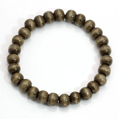 5 Pcs Wooden Beaded Bracelet Bangle for Men and Women Elastic - style: A: 8MM