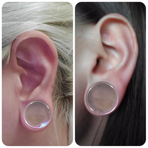 6G-30MM Solid Acyrylic Gauges for Ear Saddle Plugs Gauges Tunnel Expanders Stretcher Double Flared Flesh Piercings Body Jewelry Set for Women Men - color: Clear:30mm = 1 3/16 inch.