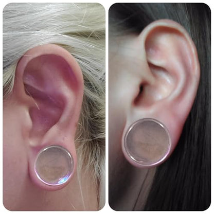 6G-30MM Solid Acyrylic Gauges for Ear Saddle Plugs Gauges Tunnel Expanders Stretcher Double Flared Flesh Piercings Body Jewelry Set for Women Men - color: Clear:20mm = 13/16 inch.