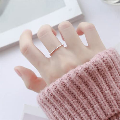 Women's Stainless Steel 1MM Thin Plain Midi Stacking Ring Band Comfort Fit, Size 3 to 10 - color: Enamel - White