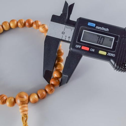 Hinoki Wood Bracelet Japanese Juzu Prayer beads Asian Rosary Cool Zen Handmade Kyoto Gifts for Men Women