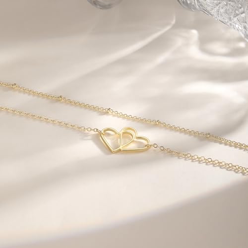 ASCOMY Ankle Bracelets for Women 14K Gold/Silver Plated Anklets for Women Waterproof Layered Cute Beads Dot Shining Twist Rope Chain Pearl Bar Link Heart Anklets Summer Beach Foot Chain Jewelry Gifts - style: Anklet C