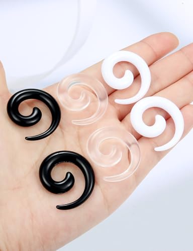 14-00G Ears Gauges Tunnels Plugs for Women Acrylic Spiral Snail Ear Gauge Septum Stretching Kit Earring Expander Stretcher Earrings Piercing Jewelry for Women Men - style: 2G Tapers