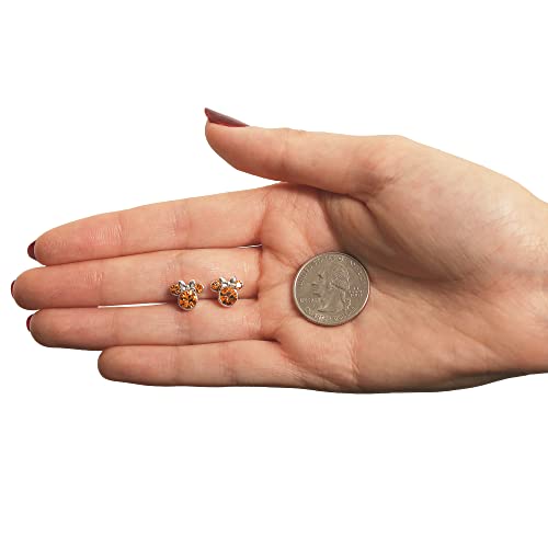 Minnie Mouse Birthstone Stud Earrings Women | Birthstone Earrings for Women - color: November-Topaz Crystal