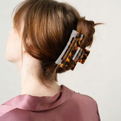 France Luxe Large Cutout Rectangle Claw Clip, Handmade in France, Tokyo | For Thick, Curly & Long Hair, Gentle Secure Grip, Lightweight All-Day Comfort, Cellulose Acetate, Hair Accessory - color: Tokyo