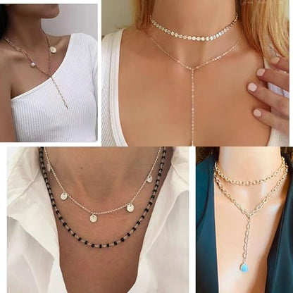 Stocking Stuffers Gold plate and Silver Plated Jewelry Sets Stocking Stuffers for Women Costume Jewelry Chain Necklace Bracelet Earrings and Rings Sets for Women Bulk Jewelry - color: JJG50Hgold