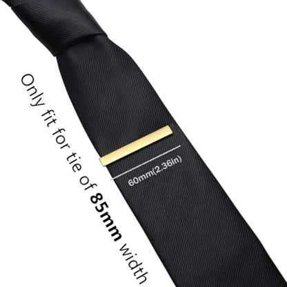HONEY BEAR 5cm/5.4cm/6cm Mens Tie Clip Bar for Normal Size Steel Business Wedding Gift 1.97"/2.12"/2.36" - style: 6cm Brushed Gold horizontal