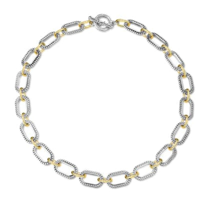 Wire Necklaces for Women, 2 Tone Link Chain Necklaces Circles Adjustable Necklaces Costume Jewelry for Women Gifts - color: Paperclip-D