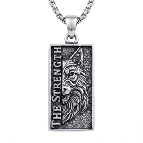 YAFEINI Cat Tarot Necklace 925 Sterling Silver Cat Tarot Pendant Necklace Jewelry Gifts for Women - style: Wolf