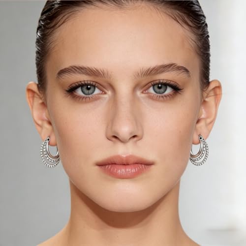 Parmuz 925 Sterling Silver Butterfly Huggies Hoop Earrings for Woman | Gold Plated Cubic Zirconia Star Moon cross Twisted huggie Hoop Post Chunky Small Tiny cuff Snake Heart Earring Gift for Her - color: purple silver
