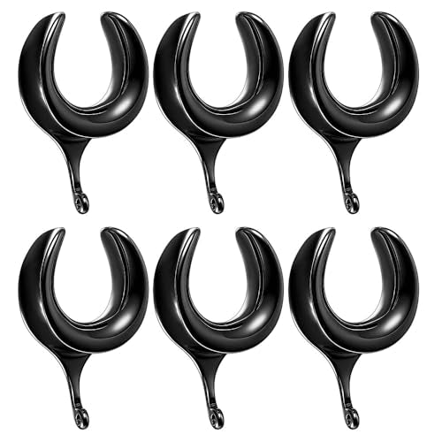 LADEMAYH 3 Pairs Saddle Tunnels Gauges + Jump Rings for DIY Dangle Earrings | 316L Surgical Stainless Steel, Hypoallergenic, DIY Hanging Charms, Saddle Plugs for Women, Custom Piercing Jewelry, 2g-30mm - color: #6336 Black, size: 3/4"(19mm)