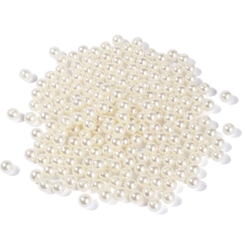 1700PCS Pearl Beads for Jewelry Making 8mm Big Jewelry Beads Bulk | Round Faux Pearls Beads with Holes for Bracelet Necklace Earrings Crafting - color: ivory(8mm)