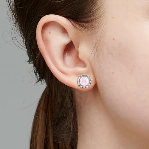 Ear Tunnels Gauges, 2PCS Stainless Steel Tunnel Set Single Flared Pink Solid Opal Flower Ear Gauges 00G Ear Piercing Jewelry - size: 5/8 inch(16mm)