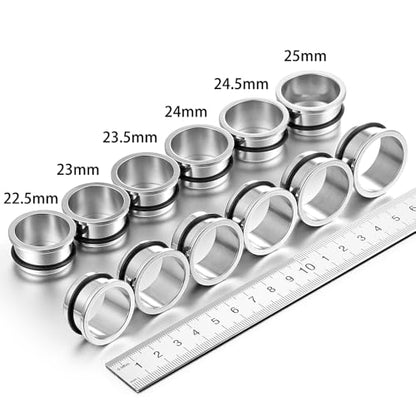 Casvort 22 PCS/16 PCS Hypoallergenic 18G-1'' Comfy Dead Stretching Plugs in 0.5mm Increments Saddle Plugs with Rubber Rings 316 Surgical Stainless Steel Crazy Ear Gauges Body Piercing Jewelry - color: Silver Tunnel 22.5-25mm 12PCS