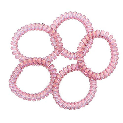Irridescent Coil Pony Holders - Set Of 5-Mauve - color: Mauve