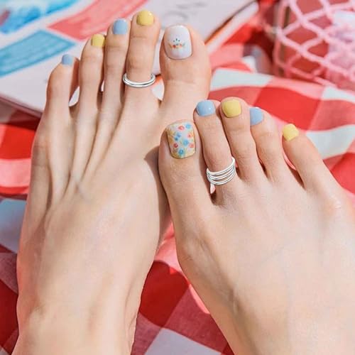 SONNYX 9Pcs 18K Gold Plated Gold Toe Rings for Women | Adjustable Silver Toe Rings Foot Jewelry for Summer Beach - color: Silver1