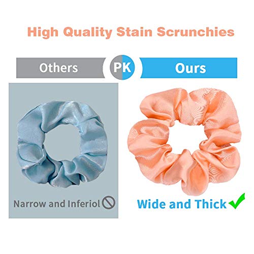 50 PCS Satin Hair Scrunchies for Curly Hair Silk Scrunchies for Hair | Satin Hair Accessories for Girls Scrunchy Hair Tie Ropes for Teens Hair Accessories with Gift Bag