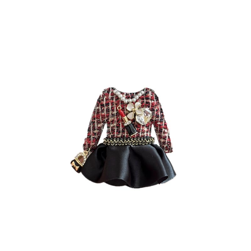 Fabric Dress Brooch Lapel Pin Lipstick Enamel Flower Cultured Pearl Crystal Pins Clip Suit Bags Backpack Scarf Clothes Accessories Brooches Fashion Jewelry for Women Mother - color: Red