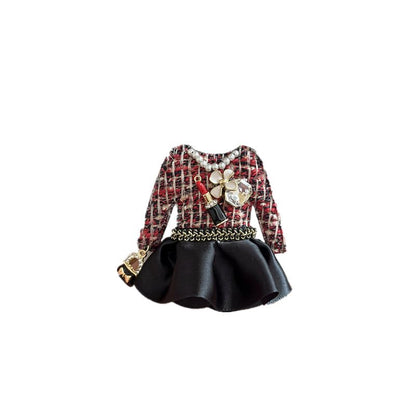 Fabric Dress Brooch Lapel Pin Lipstick Enamel Flower Cultured Pearl Crystal Pins Clip Suit Bags Backpack Scarf Clothes Accessories Brooches Fashion Jewelry for Women Mother - color: Red