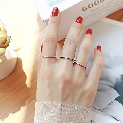 Women's Stainless Steel 1MM Thin Plain Midi Stacking Ring Band Comfort Fit, Size 3 to 10 - color: Enamel - Red
