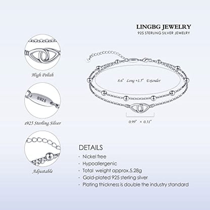 Anklet for Women S925 Sterling Silver Adjustable Foot Charm Ankle Bracelet Anklets Jewelry 9.5-10.5 Inches - color: 7# Infinity Anklet