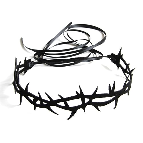 Gothic Chokers Necklace for Women Halloween Spider Gear Snake Thorn Sexy Black Lace Choker Necklace Punk Vintage Lace Hollow Tattoo Adjustable Necklace for Cosplay Jewelry Night Club Party Costume Accessory Sexy Chocker Gift - style: Dangerous Thorns