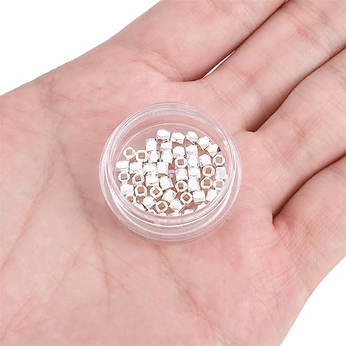 Silver Plated Faceted Spacer Beads 2.5x2.5mm 50pcs for Jewelry Making Findings Non Tarnish - color: Silver, size: 2.5x2.5mm Faceted