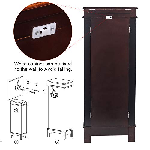 Vasitelan Standing Jewelry Armoire Cabinet Chest Jewelry Armoire with 8 Drawers,Jewelry Box Storage Organizer with Mirror, Retro Standing Wood Jewelry Cabinet - color: Style 2
