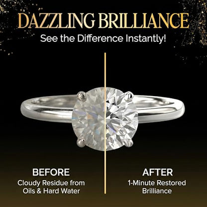 Brilliance Restoration Diamond Jewelry Cleaner Spray 2oz + Microsuede Cloth | 1-Minute Instant Shine | For Engagement Rings, Earrings, Necklaces, CZ, Gemstones & Steel Watches