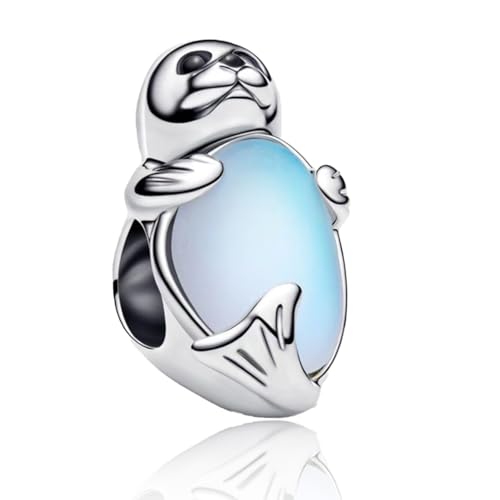 925 Sterling Silver Bead Charm for Pandora Bracelets and Necklaces,Pink Bow Cherry Butterfly Blue Ocean Pendant Bead Charms Jewelry Present Valentines Gifts for Wife/Girlfriend Women - style: Cute seal Charm