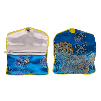 15 Pcs Jewelry Purse Pouch Brocade Gift Bags Chinese Style Pouches Mix Colors - size: S&M&L