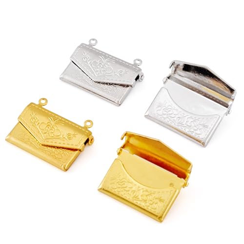 Elecrelive Locket Pendants Photo Frame Charms Memory Photo Charms Heart Locket Photo Frame Pendants - color: 2 Colors - Rectangle
