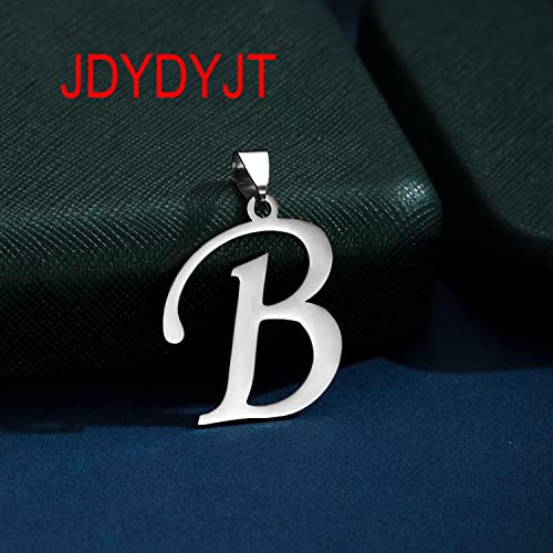 Stainless Steel Initial Letter Connector Charms Alphabet Pendant Diy Craft for Jewelry Making Necklaces Bracelets Keychain - color: Stainless Steel B