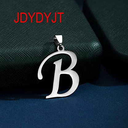 Stainless Steel Initial Letter Connector Charms Alphabet Pendant Diy Craft for Jewelry Making Necklaces Bracelets Keychain - color: Stainless Steel B
