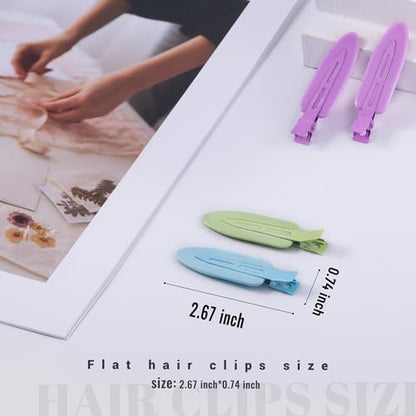 10 Pcs Creaseless No Crease No Bend Flat Hair Clips For Styling Non Slip Makeup Clips For Women Salon Hairstyle,Yellow Purple Beige Blue Green - color: Yellow Purple Beige Blue Green