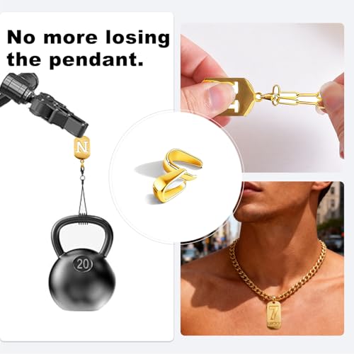 100PCs Stainless Steel Clip Bail Clasps for Jewelry Making (Gold Plated) | Sturdy, Fadeless, Water Proof, 0.24 Inch, Pendant Holders, Necklace Charm Findings, Jewelry Making - color: Gold Plated