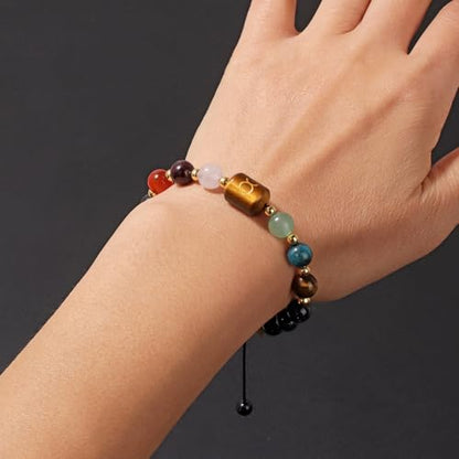 Zodiac Bracelets for Women 12 Constellations Healing Crystal Stone Beads Bracelet Birthday Zodiac Gifts Horoscope Spiritual Bracelet - color: Taurus-2